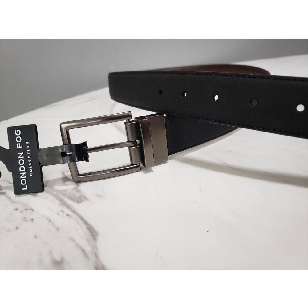 London Fog Men's Reversible Leather Black / Brown Belt Size 40 Simple Classic
